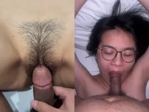 Nắc em học sinh chubby kính cận ra nước khoái đê mê
